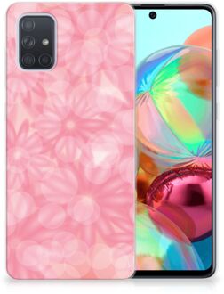 B2Ctelecom Back Case Samsung A71 TPU Siliconen Hoesje Spring Flowers