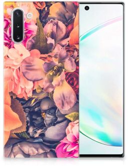 B2Ctelecom Back Case Samsung Note 10 TPU Siliconen Hoesje Bosje Bloemen