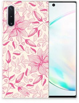 B2Ctelecom Back Case Samsung Note 10 TPU Siliconen Hoesje Pink Flowers