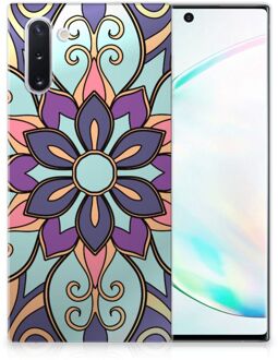 B2Ctelecom Back Case Samsung Note 10 TPU Siliconen Hoesje Purple Flower