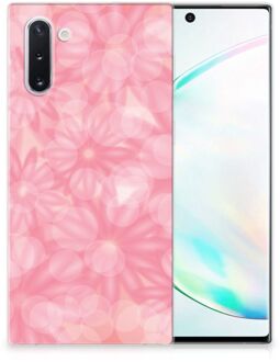 B2Ctelecom Back Case Samsung Note 10 TPU Siliconen Hoesje Spring Flowers