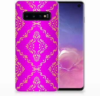 B2Ctelecom Back Case Samsung S10 TPU Siliconen Hoesje Barok Roze