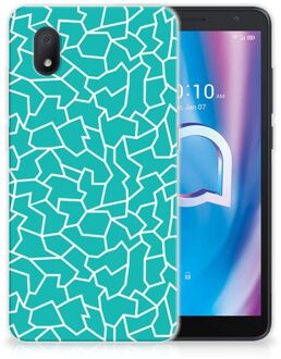 B2Ctelecom Back Case Siliconen Hoesje Alcatel 1B (2020) Telefoonhoesje Cracks Blue