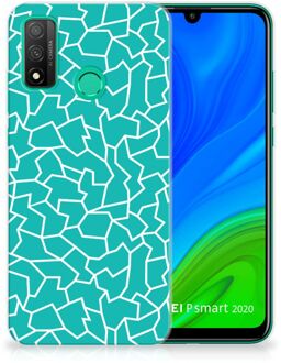 B2Ctelecom Back Case Siliconen Hoesje Huawei P Smart 2020 Telefoonhoesje Cracks Blue