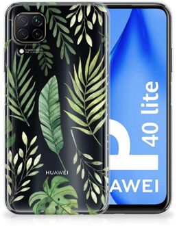 B2Ctelecom Back Case Siliconen Hoesje Huawei P40 Lite Telefoonhoesje Bladeren