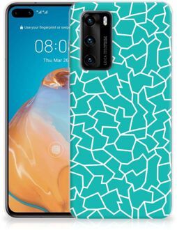 B2Ctelecom Back Case Siliconen Hoesje Huawei P40 Telefoonhoesje Cracks Blue