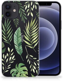 B2Ctelecom Back Case Siliconen Hoesje iPhone 12 | 12 Pro (6.1") Telefoonhoesje Bladeren