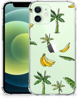 B2Ctelecom Back Case Siliconen Hoesje iPhone 12 Mini GSM Hoesje met doorzichtige rand Banana Tree