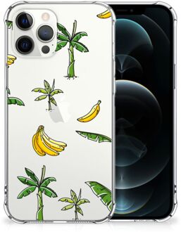 B2Ctelecom Back Case Siliconen Hoesje iPhone 12 Pro Max GSM Hoesje met doorzichtige rand Banana Tree