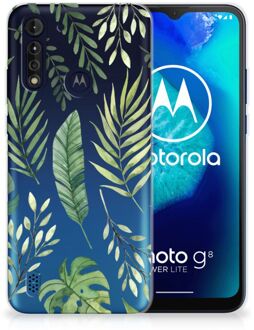 B2Ctelecom Back Case Siliconen Hoesje Motorola Moto G8 Power Lite Telefoonhoesje Bladeren