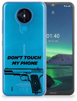 B2Ctelecom Back Case Siliconen Hoesje Nokia 1.4 Telefoonhoesje Pistol Don't Touch My Phone