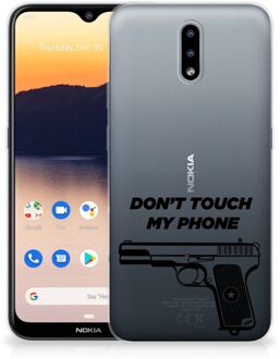 B2Ctelecom Back Case Siliconen Hoesje Nokia 2.3 Telefoonhoesje Pistol Don't Touch My Phone