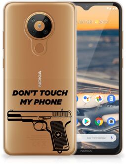 B2Ctelecom Back Case Siliconen Hoesje Nokia 5.3 Telefoonhoesje Pistol Don't Touch My Phone