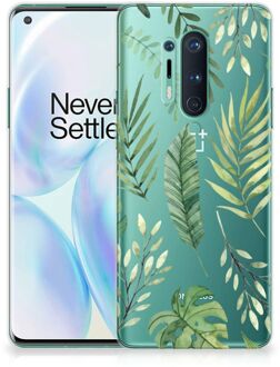 B2Ctelecom Back Case Siliconen Hoesje OnePlus 8 Pro Telefoonhoesje Bladeren