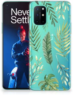 B2Ctelecom Back Case Siliconen Hoesje OnePlus 8T Telefoonhoesje Bladeren