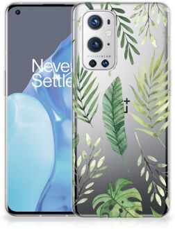 B2Ctelecom Back Case Siliconen Hoesje OnePlus 9 Pro Telefoonhoesje Bladeren