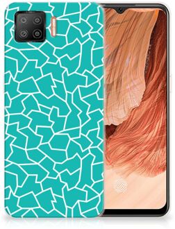 B2Ctelecom Back Case Siliconen Hoesje OPPO A73 4G Telefoonhoesje Cracks Blue