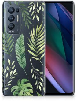 B2Ctelecom Back Case Siliconen Hoesje OPPO Find X3 Neo Telefoonhoesje Bladeren