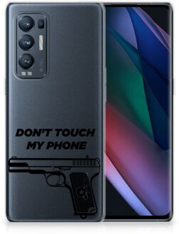 B2Ctelecom Back Case Siliconen Hoesje OPPO Find X3 Neo Telefoonhoesje Pistol Don't Touch My Phone