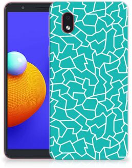 B2Ctelecom Back Case Siliconen Hoesje Samsung Galaxy A01 Core Telefoonhoesje Cracks Blue