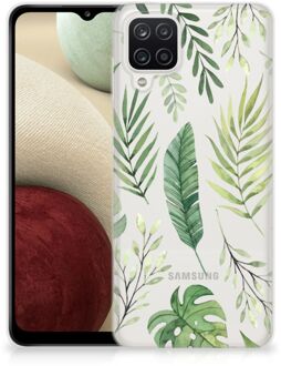 B2Ctelecom Back Case Siliconen Hoesje Samsung Galaxy A12 Telefoonhoesje Bladeren