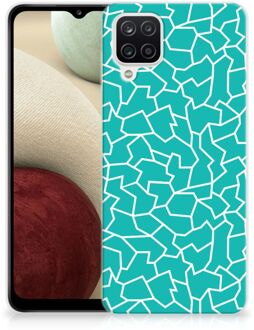 B2Ctelecom Back Case Siliconen Hoesje Samsung Galaxy A12 Telefoonhoesje Cracks Blue