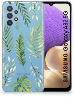 B2Ctelecom Back Case Siliconen Hoesje Samsung Galaxy A32 5G Telefoonhoesje Bladeren