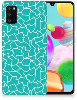 B2Ctelecom Back Case Siliconen Hoesje Samsung Galaxy A41 Telefoonhoesje Cracks Blue