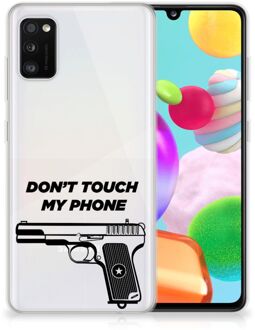 B2Ctelecom Back Case Siliconen Hoesje Samsung Galaxy A41 Telefoonhoesje Pistol Don't Touch My Phone