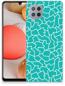 B2Ctelecom Back Case Siliconen Hoesje Samsung Galaxy A42 Telefoonhoesje Cracks Blue