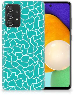 B2Ctelecom Back Case Siliconen Hoesje Samsung Galaxy A52 (5G/4G) Telefoonhoesje Cracks Blue