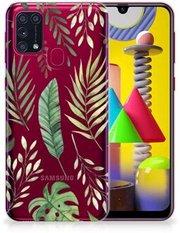 B2Ctelecom Back Case Siliconen Hoesje Samsung Galaxy M31 Telefoonhoesje Bladeren