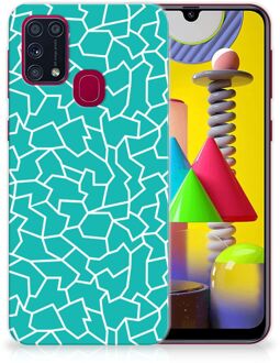 B2Ctelecom Back Case Siliconen Hoesje Samsung Galaxy M31 Telefoonhoesje Cracks Blue