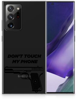 B2Ctelecom Back Case Siliconen Hoesje Samsung Galaxy Note20 Ultra Telefoonhoesje Pistol Don't Touch My Phone