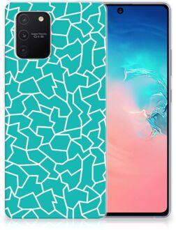 B2Ctelecom Back Case Siliconen Hoesje Samsung Galaxy S10 Lite Telefoonhoesje Cracks Blue