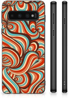 B2Ctelecom Back Case Siliconen Hoesje Samsung Galaxy S10 Smartphone Hoesje met Zwarte rand Retro