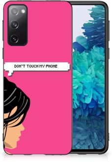 B2Ctelecom Back Case Siliconen Hoesje Samsung Galaxy S20 Smartphone Hoesje met Zwarte rand Woman Don't Touch My Phone