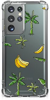 B2Ctelecom Back Case Siliconen Hoesje Samsung Galaxy S21 Ultra GSM Hoesje met doorzichtige rand Banana Tree