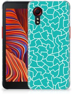 B2Ctelecom Back Case Siliconen Hoesje Samsung Galaxy Xcover 5 Telefoonhoesje Cracks Blue