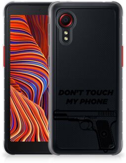 B2Ctelecom Back Case Siliconen Hoesje Samsung Galaxy Xcover 5 Telefoonhoesje Pistol Don't Touch My Phone