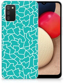 B2Ctelecom Back Case Siliconen Hoesje Samsung M02s | Samsung Galaxy A02s Telefoonhoesje Cracks Blue