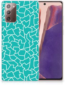 B2Ctelecom Back Case Siliconen Hoesje Samsung Note 20 Telefoonhoesje Cracks Blue