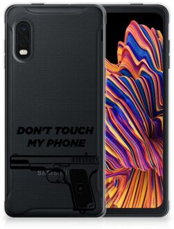 B2Ctelecom Back Case Siliconen Hoesje Samsung Xcover Pro Telefoonhoesje Pistol Don't Touch My Phone