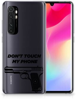 B2Ctelecom Back Case Siliconen Hoesje Xiaomi Mi Note 10 Lite Telefoonhoesje Pistol Don't Touch My Phone