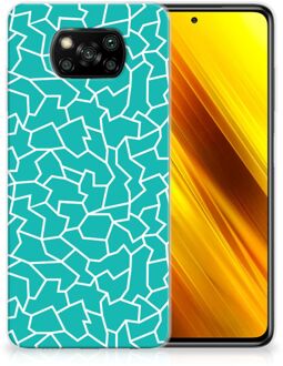 B2Ctelecom Back Case Siliconen Hoesje Xiaomi Poco X3 Telefoonhoesje Cracks Blue