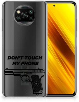 B2Ctelecom Back Case Siliconen Hoesje Xiaomi Poco X3 Telefoonhoesje Pistol Don't Touch My Phone