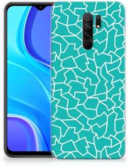 B2Ctelecom Back Case Siliconen Hoesje Xiaomi Redmi 9 Telefoonhoesje Cracks Blue