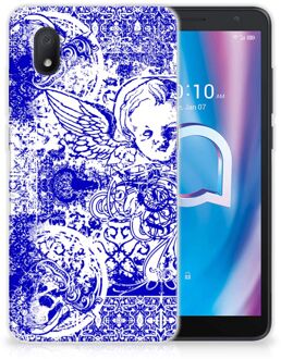 B2Ctelecom Back Case TPU Siliconen Hoesje Alcatel 1B (2020) Smartphone hoesje Angel Skull Blue