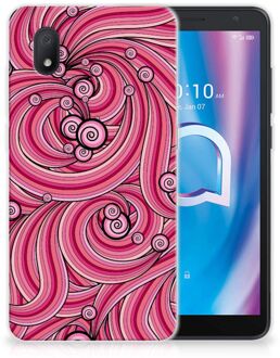 B2Ctelecom Back Case TPU Siliconen Hoesje Alcatel 1B (2020) Smartphone hoesje Swirl Pink