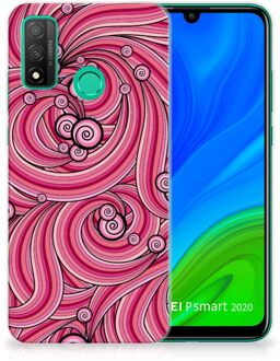 B2Ctelecom Back Case TPU Siliconen Hoesje Huawei P Smart 2020 Smartphone hoesje Swirl Pink